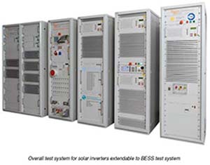 Overall test system for solar inverters extendable to BESS test system